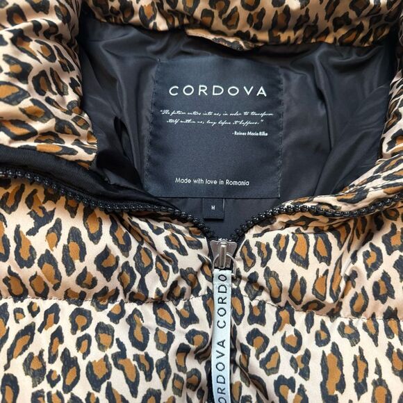Cordova Ski Meribel Down Puffer Jacket Leopard Cheetah Print size M Worn Once - Picture 2 of 7